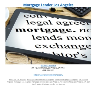 Mortgage Lender Los Angeles