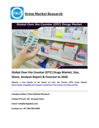 Global Over the Counter (OTC) Drugs Market Size, Comprehensive Analysis & Forecast to 2026