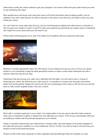 Obtaining Exceptional Revenue Final results Through Marketing With Video