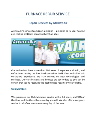 FURNACE REPAIR SERVICE