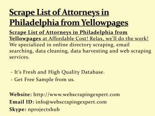 Scrape List of Attorneys in Philadelphia from Yellowpages