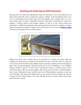 Roofing and Guttering are Both Important