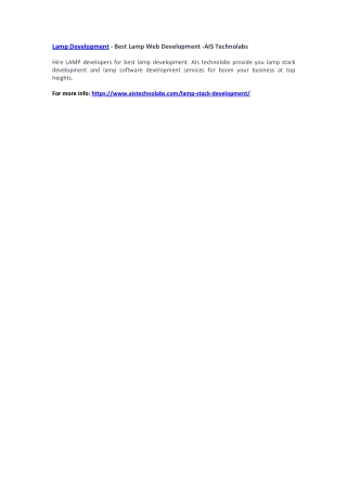 Lamp Development - Best Lamp Web Development -AIS Technolabs