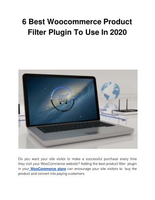 6 Best Woocommerce Product Filter Plugin To Use In 2020