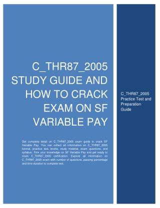 C_THR87_2005 Study Guide and How to Crack Exam on SF Variable Pay