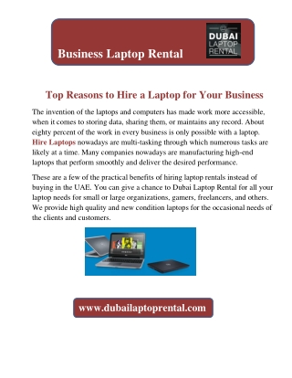 Top Reasons to Hire a Laptop For Your Business