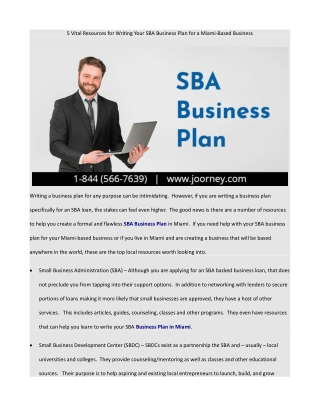 5 Vital Resources for Writing Your SBA Business Plan for a Miami-Based Business