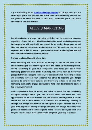 Email Marketing Company in Chicago - Allevi8 Marketing