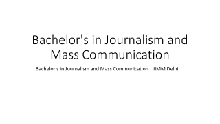 Bachelor's in Journalism and Mass Communication | IIMM Delhi