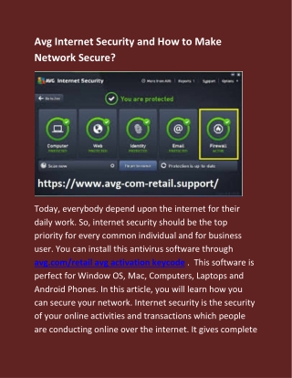 Avg Internet Security and How to Make Network Secure