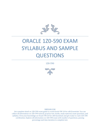 [2020] Oracle 1Z0-590 Exam Syllabus and Sample Questions