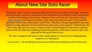 Slots Racer - Brand New Slots Site to Play - Win Up to 500 Free Spins