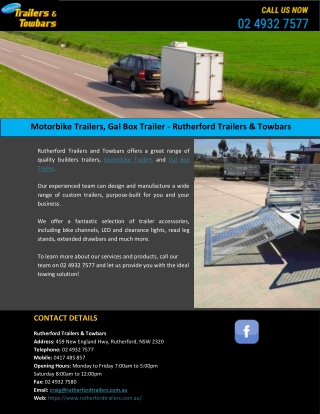 Motorbike Trailers, Gal Box Trailer - Rutherford Trailers & Towbars