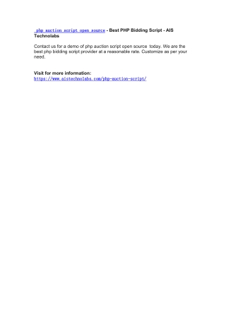 php auction script open source - Best PHP Bidding Script - AIS Technolabs