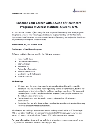 Enhance Your Career with A Suite of Healthcare Programs