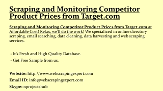 Scraping and Monitoring Competitor Product Prices from Target.com