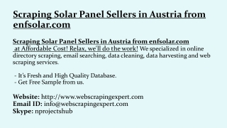 Scraping Solar Panel Sellers in Austria from enfsolar.com