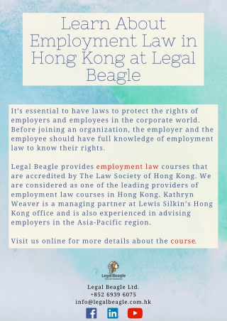 Learn About Employment Law in Hong Kong at Legal Beagle