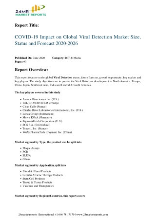 Viral Detection Market Size, Status and Forecast 2020-2026