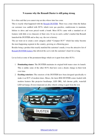 9 reasons why the Renault Duster is still going strong