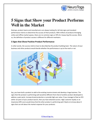 5 Signs that Show your Product Performs Well in the Market