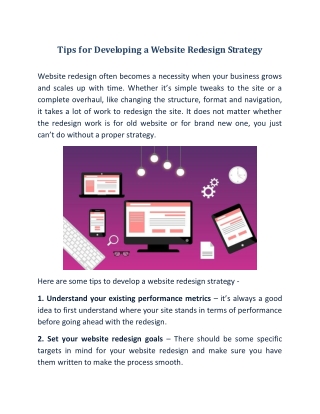 Tips for Developing a Website Redesign Strategy