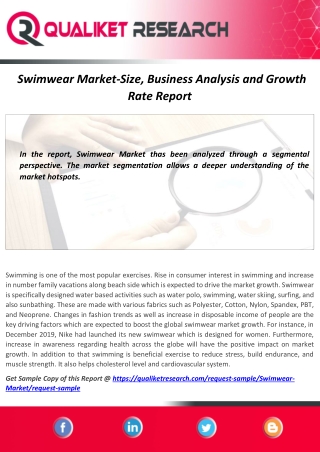 Overview and Segmentation of global Swimwear Market 2020-2027