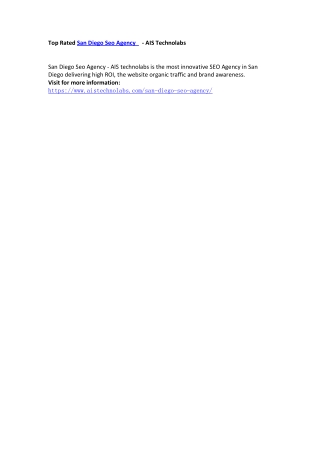 Top Rated San Diego Seo Agency - AIS Technolabs