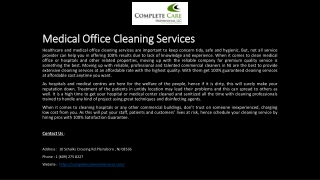 Medical Office Cleaning Services