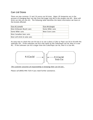 Soda Can Lid Sizes