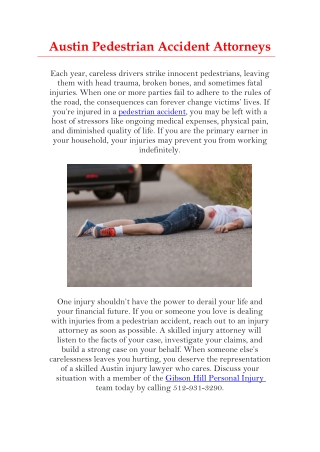 Austin Pedestrian Accident Attorney