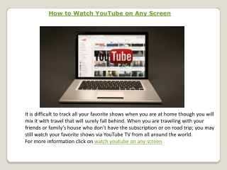 How to Watch YouTube on Any Screen