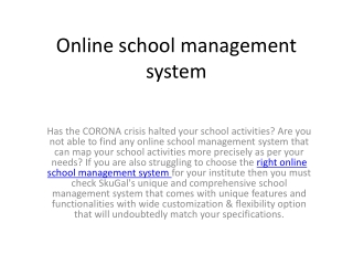 Online school management system ERP