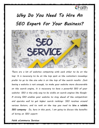 Why Do You Need To Hire An SEO Expert For Your Business?