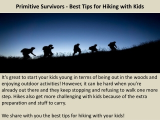 Primitive Survivors - Best Tips for Hiking with Kids