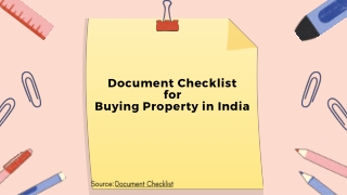 Document Checklist For Buying Property in India