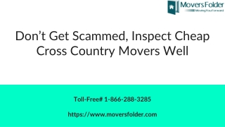 Don’t Get Scammed, Inspect Cheap Cross Country Movers Well