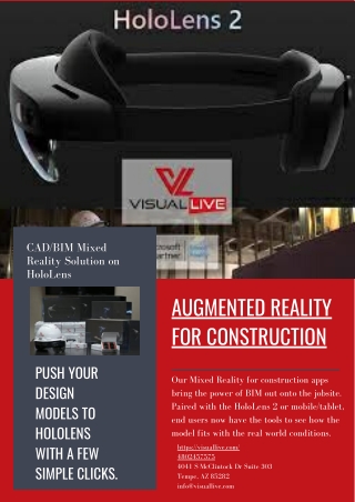 Hire Augmented Reality for Construction - HoloLive™ for Hololens