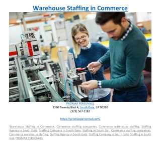 Warehouse Staffing in Commerce