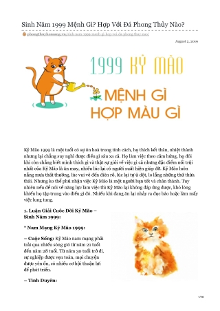 Sinh Năm 1999 Mệnh Gì? Hợp Với Đá Phong Thủy Nào?