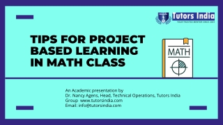 Tips for project based learning in math class- Tutors India