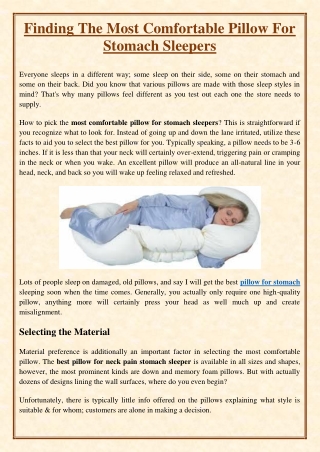 Finding The Most Comfortable Pillow For Stomach Sleepers