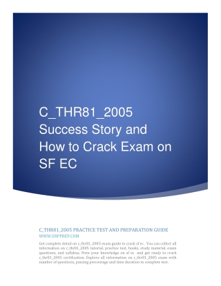 C_THR81_2005 Success Story and How to Crack Exam on SF EC