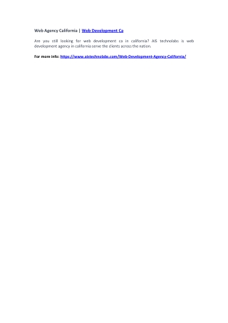 Web Agency California | Web Development Ca