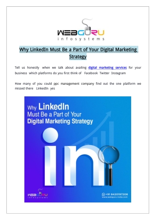 Why LinkedIn Must Be a Part of Your Digital Marketing Strategy