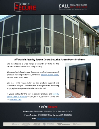 Affordable Security Screen Doors: Security Screen Doors Brisbane