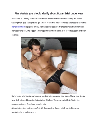 Five doubts you should clarify about Boxer Brief underwear