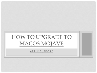 How to Upgrade To Macos Mojave Apple Support