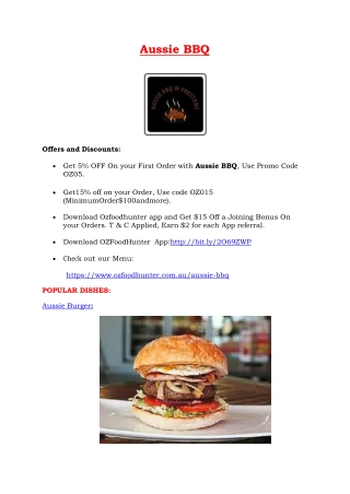 Aussie BBQ takeaway or Delivery Horningsea park, NSW - 5% Off