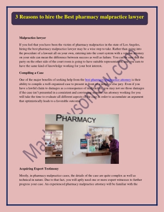 Skilled Los Angeles pharmacy malpractice attorney | Grayson & Grayson